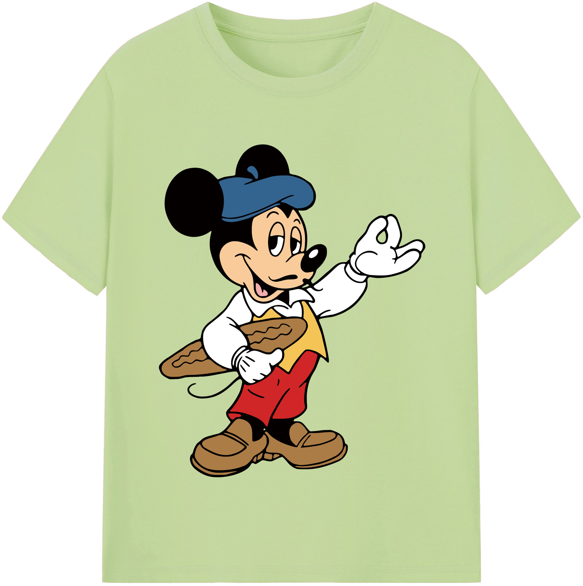 （画像用） ミッキーマウス Mickey Mouse 綿100％半袖Tシャツ（フロントプリント）